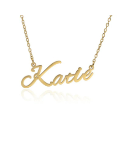 Fashion Stainless Steel English Name Pendant on Necklace-Gold Color-01