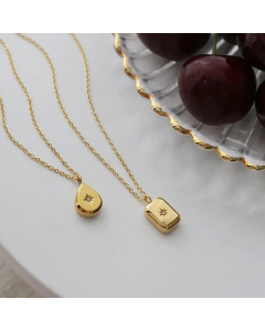 Water Drop Star Titanium Steel Simple Three-Dimensional Necklace