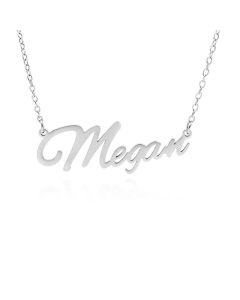 Fashion Clavicle Chain Necklace English Name Pendant Stainless Steel -Steel Color-01