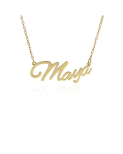 Fashion Clavicle Chain Necklace English Name Pendant Stainless Steel -Gold Color-01