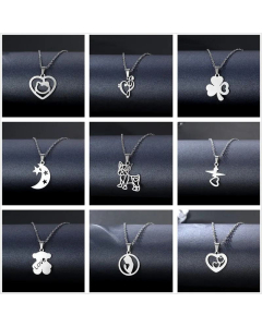 Wholesale Jewelry Stainless Steel Animal Clavicle Chain Heart Camera Necklace