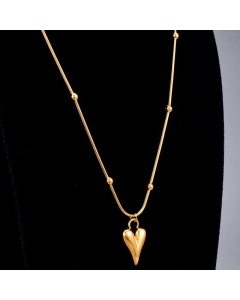 Three-Dimensional Heart-Shaped Pendant Titanium Steel Necklace Wholesale Jewelry