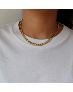 Wholesale Fashion Simple Chain Stainless Steel Gold Plated Necklace