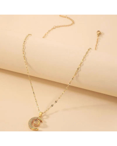 Retro Moon Pendant Titanium Steel Necklace Wholesale Jewelry 