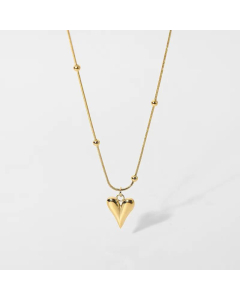 Cubic Heart Charm Stainless Steel Collar Wholesale Jewelry