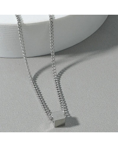 Wholesale Jewelry Simple Style Cube Pendant Titanium Steel Necklace 