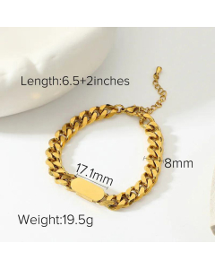 Punk Style 18K Gold Plating Cuban Chain Stainless Steel Necklace-01