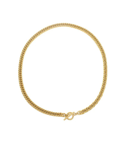 Cuban Thick 14K Gold Plated Stainless Steel OT Buckle Necklace