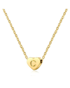 Wholesale Jewelry Heart 26 Letters Pendant Stainless Steel Necklace 
