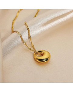 18K Stainless Steel Simple Gold Drop Pendant Necklace