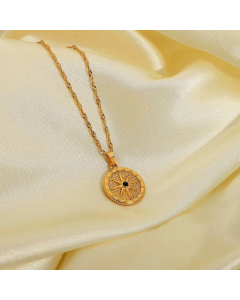 Trend Eight-Pointed Star Diamond Pendant Necklace Stainless Steel