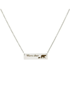 Fashion Bear Pattern Letter Mama Bear Pendant Stainless Steel Necklace Colorza Wholesale