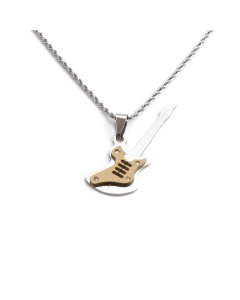Fashion Guitar Pick Pendant Stainless Steel Necklace Colorza Wholesale 