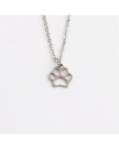 Simple Dog Paw Pendant Stainless Steel Necklace Colorza Wholesale