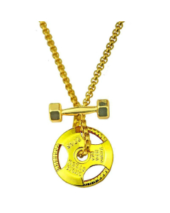 Wholesale Jewelry Dumbbell Barbell Combination Pendant Stainless Steel Necklace