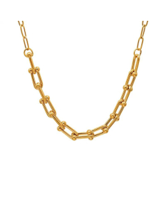 Fashion U-Shaped Titanium Steel Horseshoe Buckle Necklace