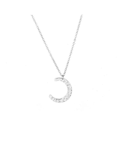 Fashion Moon Shape Stainless Steel crescent Necklace