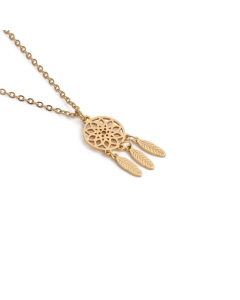 Fashion Tassel Titanium Steel Feather Pendant Necklace