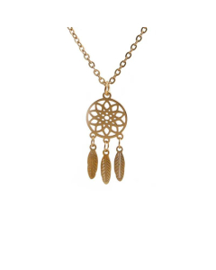Fashion Tassel Titanium Steel Feather Pendant Necklace