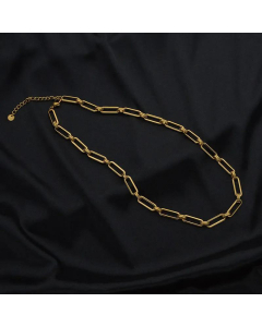 Fashion Geometric Thick Chain Titanium Steel Necklace Wholesale-Gold Color-01