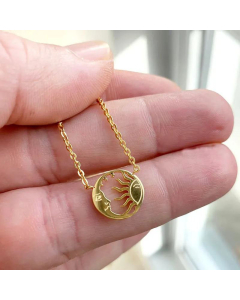 Wholesale Ethnic Tarot Brand Hollow Sun Pendant Necklace