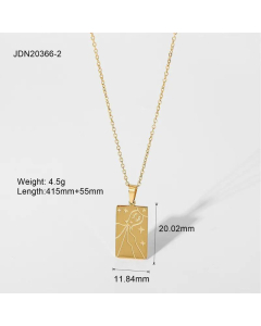 Fashion Lion Stainless Steel Gold Embossed Star Eye Pendant Necklace
