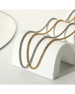 New Sparkling Glitter Clavicle Chain Stainless Steel Necklace