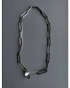Retro Golden Lock Pin Chain Stainless Steel Necklace