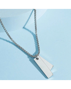 Fashion Glossy rectangle Titanium Steel Necklace Wholesale