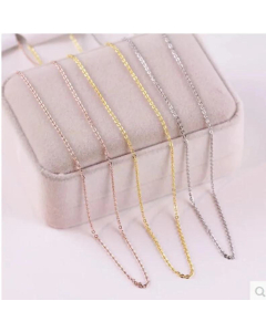 Fashion Plain Chain Titanium Steel Necklace Wholesale-Rose Gold Color
