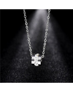 Temperament Diamond Pendant Necklace Titanium Steel