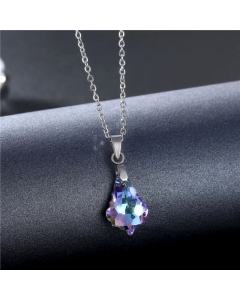 Fashion Purple Crystal Titanium Steel Necklace Wholesale