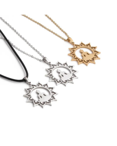 Wholesale Fashion Hollow Buddha Titanium Steel Necklace