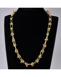 Hip Hop Style Knot splicing Gold Necklace Stainless Steel