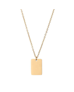 New Square Simple Gold-Plated Necklace Stainless Steel 