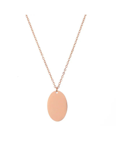 New Oval Glossy Necklace Stainless Steel Wholesale
