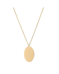 New Oval Glossy Necklace Stainless Steel Wholesale