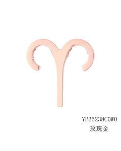 Wholesale Fashion 12 Constellation Pendant Necklace Titanium Steel -Rose Gold Color-Aries