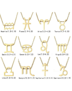Wholesale Fashion 12 Constellation Pendant Necklace Titanium Steel 