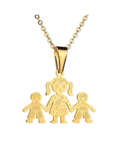 Family Member Stainless Steel Pendant Cartoon Necklace