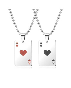 New Creative Red Peach Ace Spade Ace Playing Card Necklace