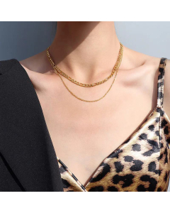 Non-Fading Double Layered Titanium Steel Necklace