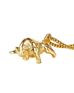 Men's Zodiac Bull Titanium Steel Necklace Wholesale