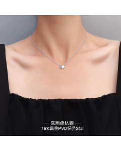 Temperament Peach Heart Titanium Steel Necklace