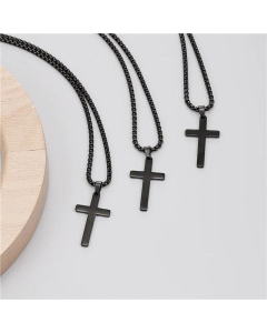 Glossy Cross Pendant Necklace Titanium Steel Wholesale