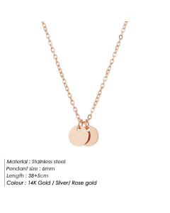 Exquisite Stainless Steel Round Pendant Necklace-Rose Gold Color-01