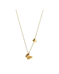 Elegant Two Butterfly Titanium Steel Necklace
