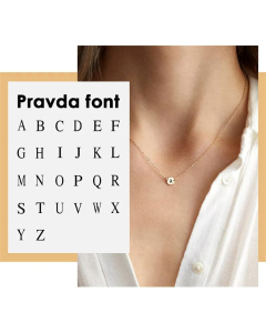New Simple Lettering Necklace Round Glossy Stainless Steel