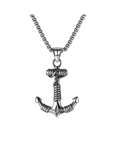 Retro Anchor Necklace Stainless Steel Wholesale
