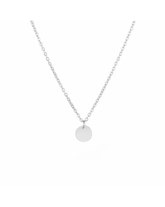 Women Fashion Stainless Steel Lettering Round Pendant 316L Necklace